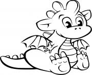 Coloriage bebe dragon facile adorable