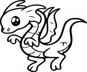 Coloriage petit dragon kawaii facile