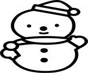 Coloriage bonhomme de neige facile maternelle tres simple