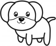 Coloriage chien trop mignon cute kawaii dog