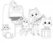 Coloriage gabby chat groupe de musique