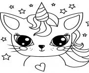Coloriage chat licorne princesse