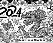 Coloriage nouvel an chinois 2024