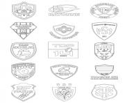 Coloriage logos clubs de rugby equipes de France FFR