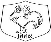 Coloriage rugby 2023 logo FFR Federation Francaise de Rugby