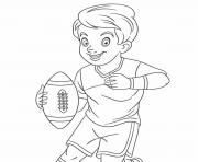 Coloriage rugby enfant avec un balon de rugby
