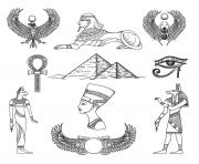 Coloriage symboles egypte