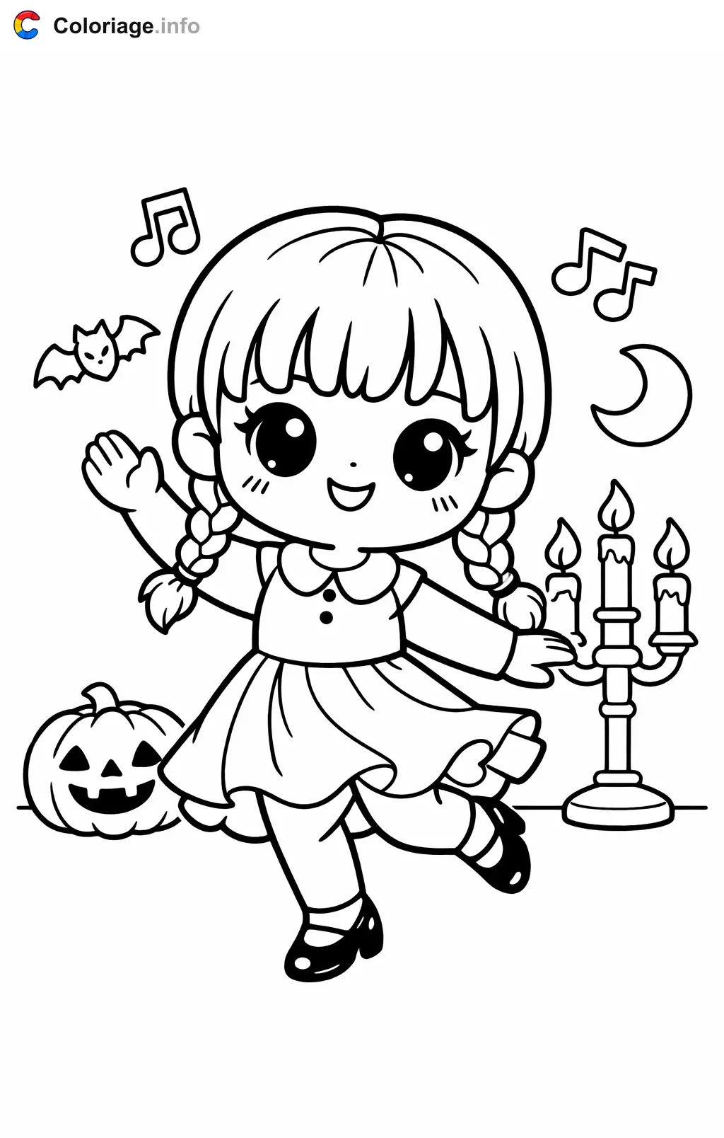Coloriage Mercredi Addams qui danse au bal - Mercredi Addams à imprimer