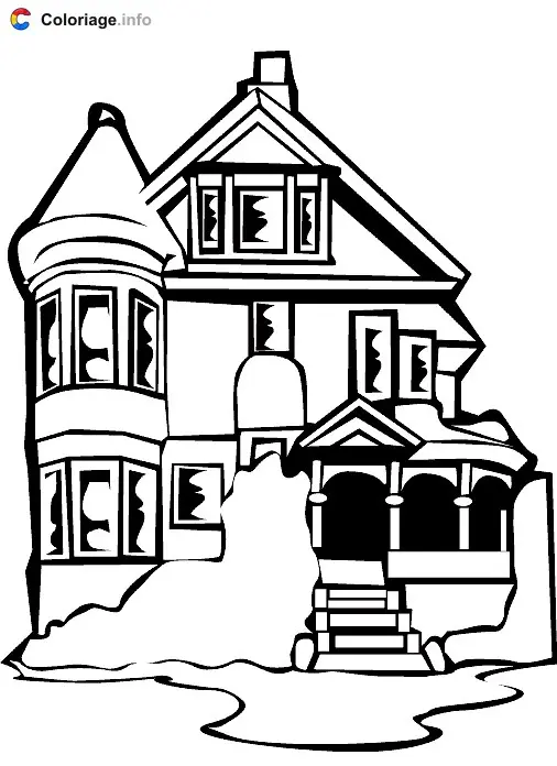 Coloriage Dessin d'une maison - Maison à imprimer