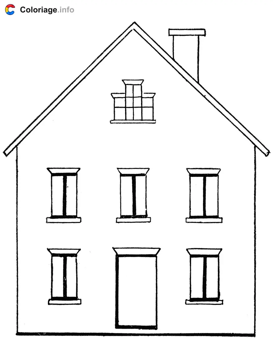 Coloriage Maison bâtiments architecture - Maison à imprimer