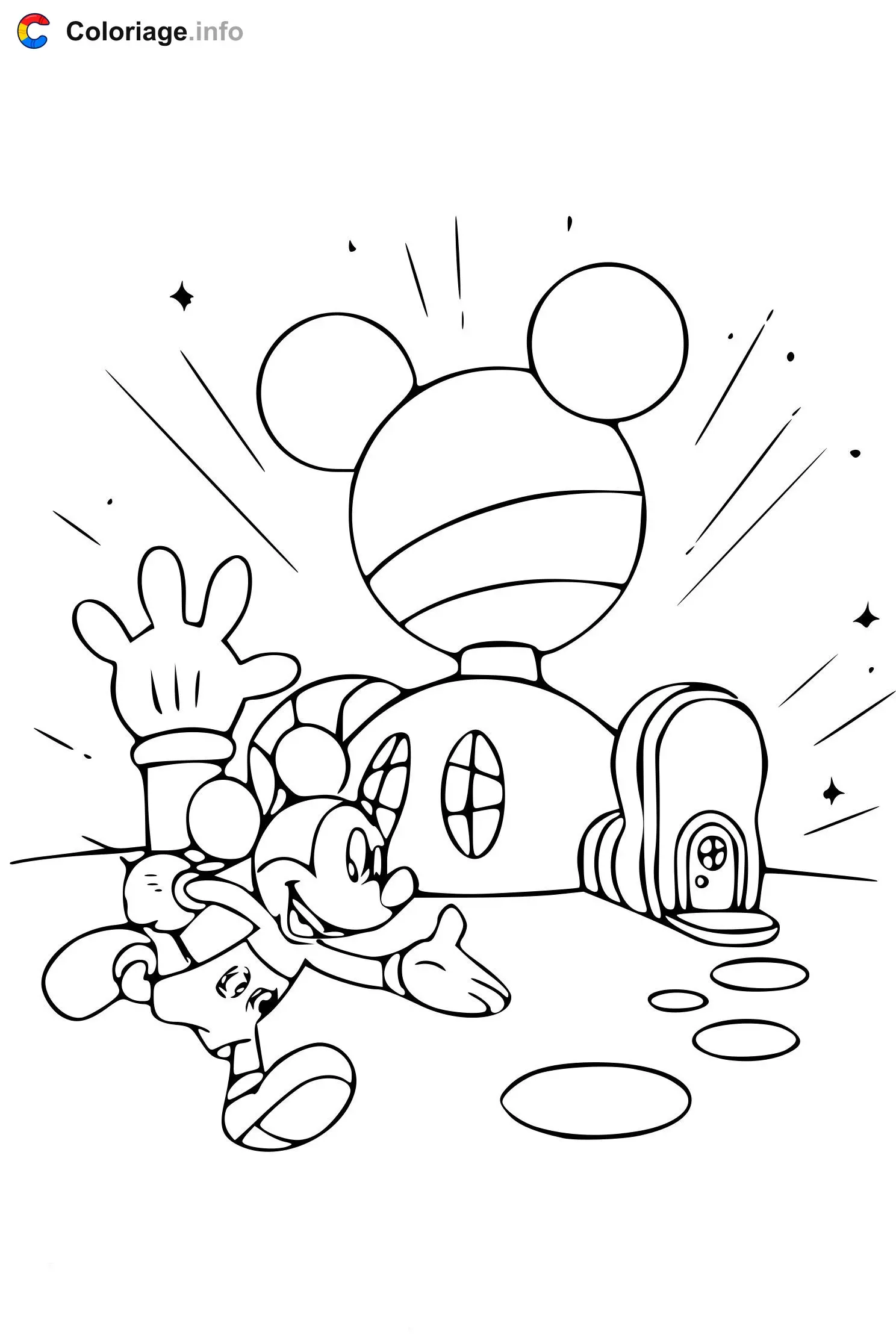 Coloriage Maison de Mickey - Maison à imprimer