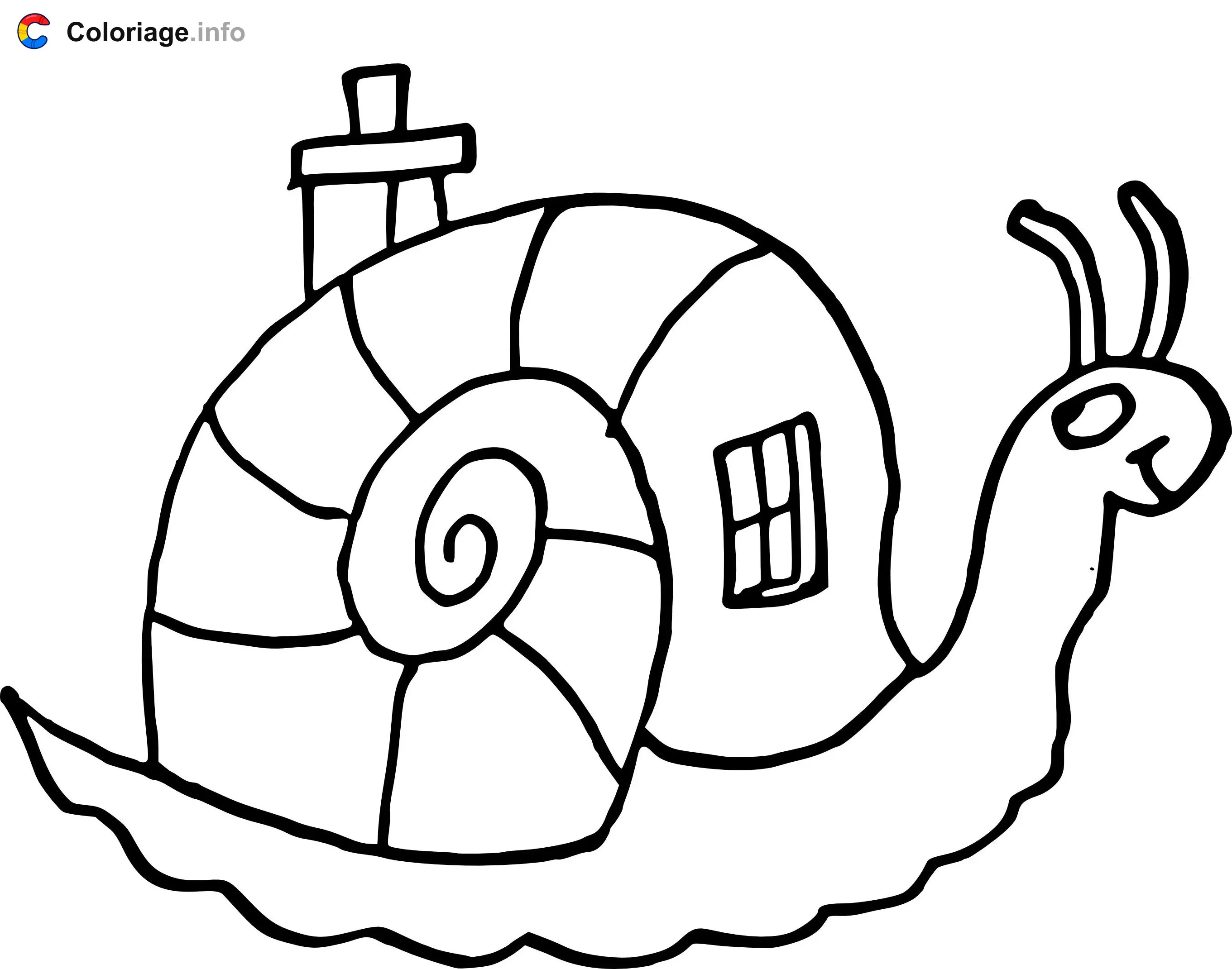 Coloriage Maison escargot - Maison à imprimer