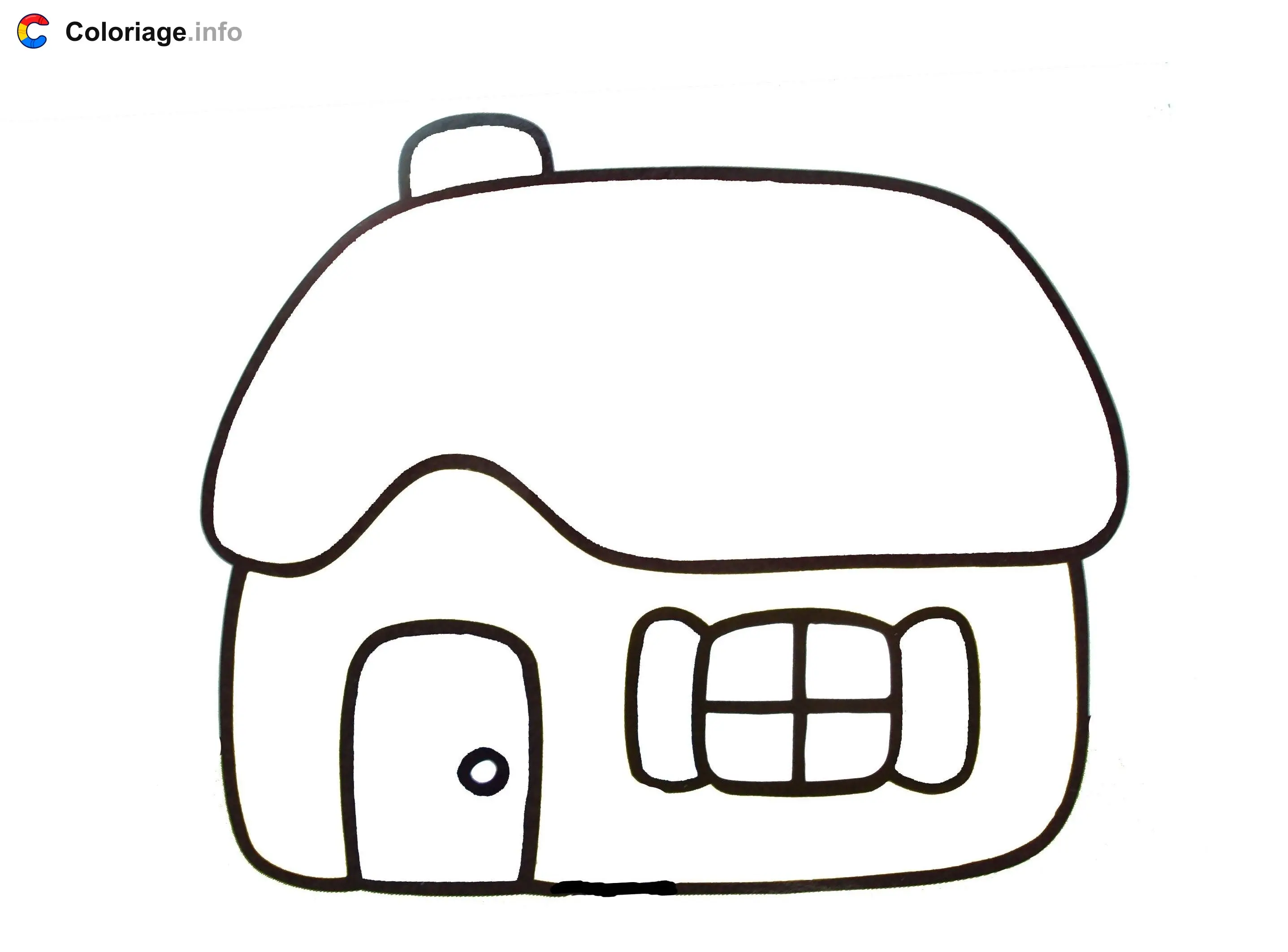 Coloriage Maison facile pour bébé simple - Maison à imprimer