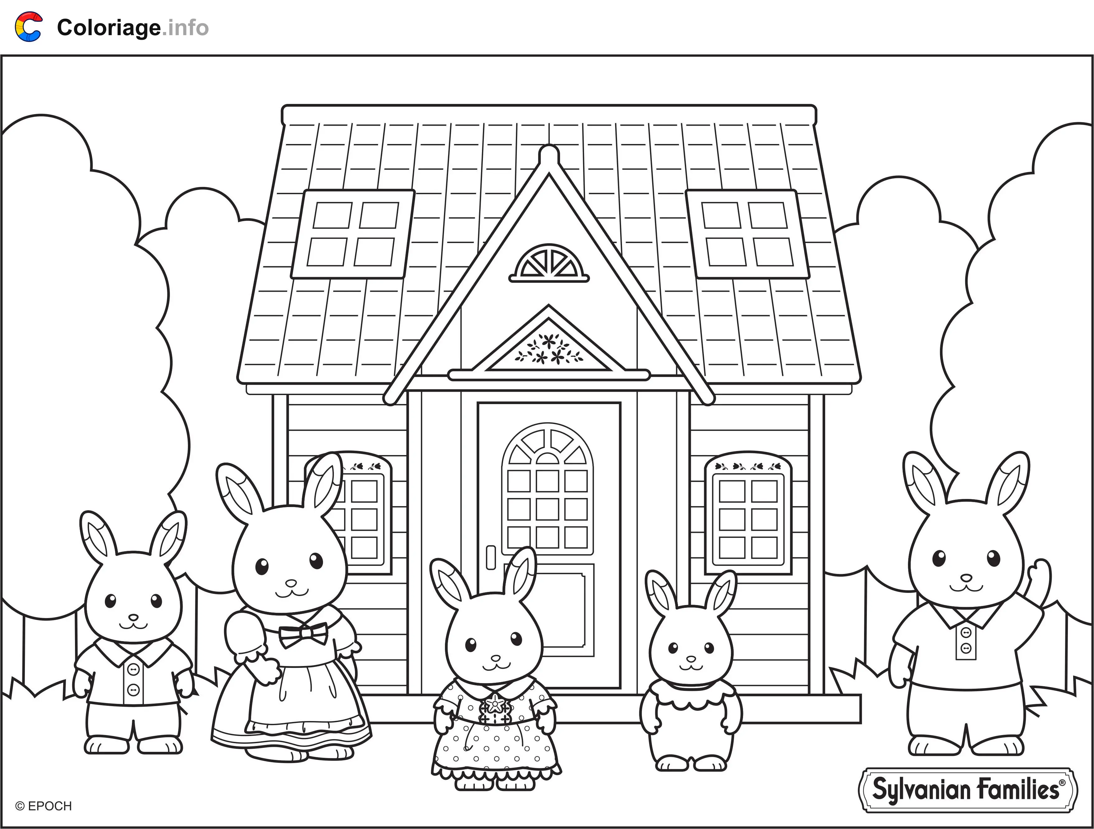 Coloriage Maison Sylvanian Families - Maison à imprimer
