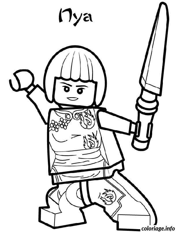 Coloriage Nya ninja aquatique Ninjago au combat - Ninjago à imprimer