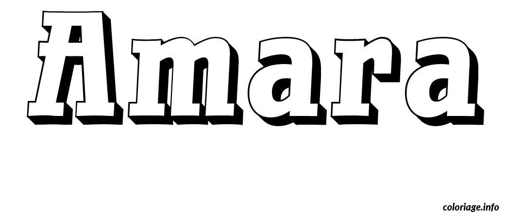 Coloriage Amara - Prénom à imprimer