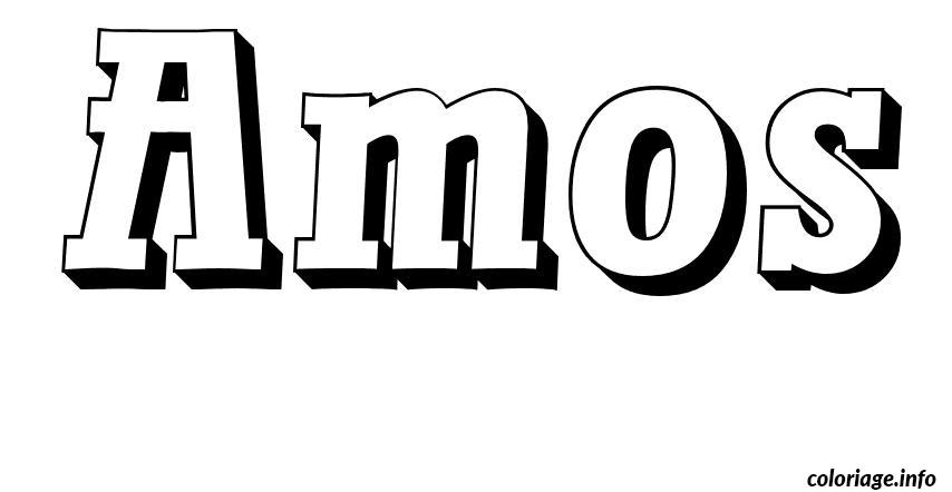 Coloriage Amos - Prénom à imprimer