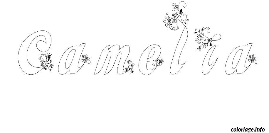 Coloriage Camelia - Prénom à imprimer