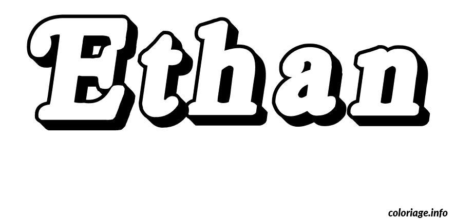 Coloriage Ethan - Prénom à imprimer