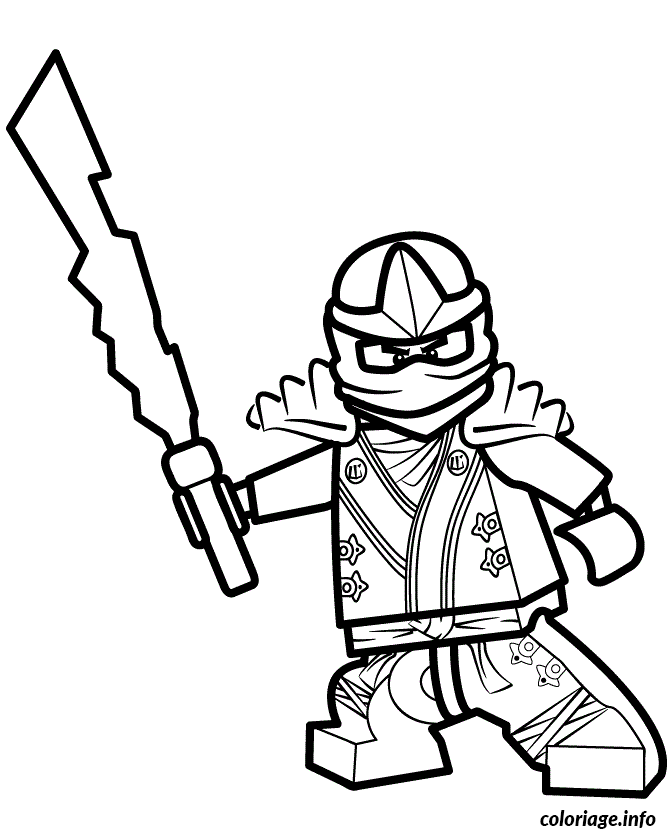 Coloriage Ninjago héros en tenue de combat - Ninjago à imprimer