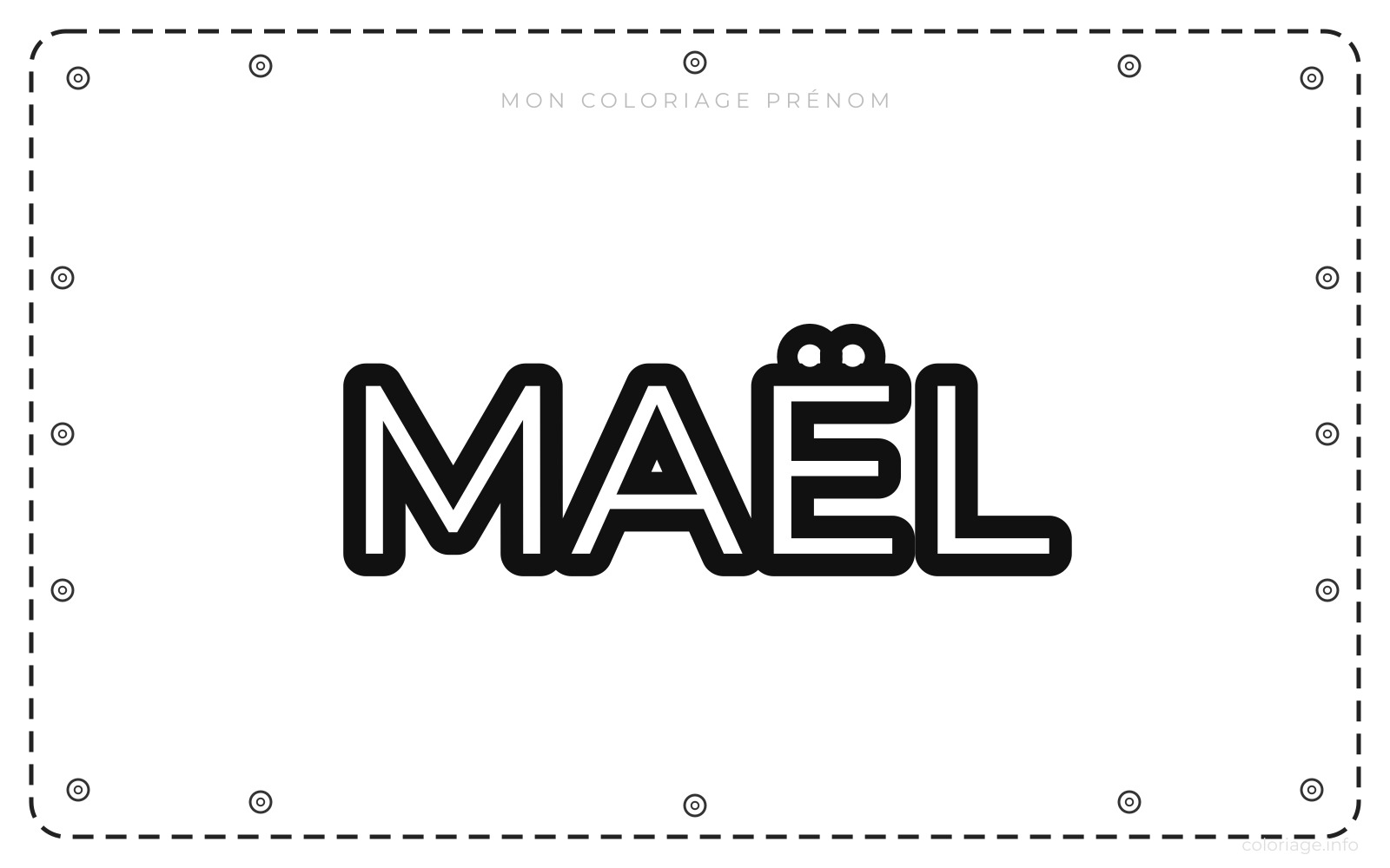 Coloriage Prénom Maël - Prénom à imprimer
