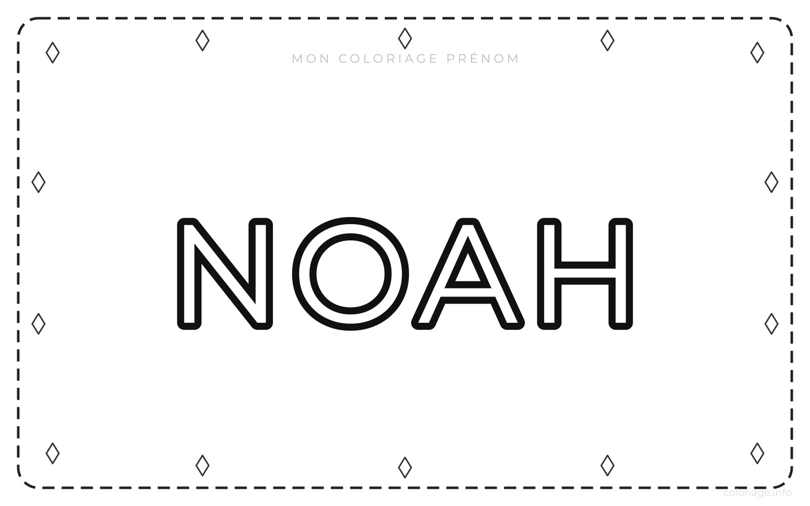 Coloriage Prénom Noah - Prénom à imprimer