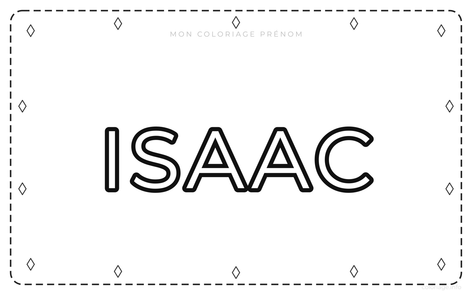 Coloriage Prénom Isaac à imprimer