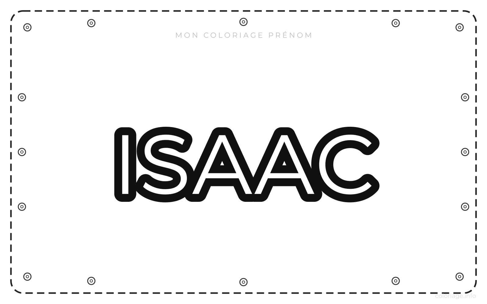 Coloriage Prénom Isaac - Prénom à imprimer
