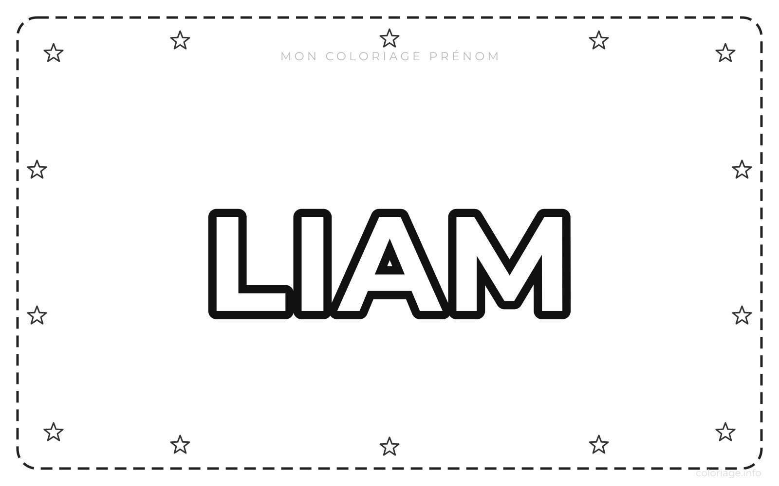 Coloriage Prénom Liam - Prénom à imprimer