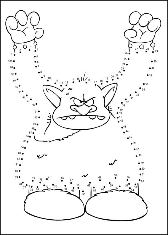 Coloriage Jeu de points à relier niveau 44 - Points a relier à imprimer