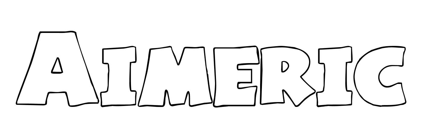 Coloriage Aimeric - Prénom à imprimer