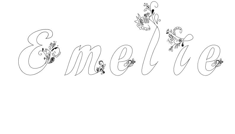Coloriage Emelie - Prénom à imprimer