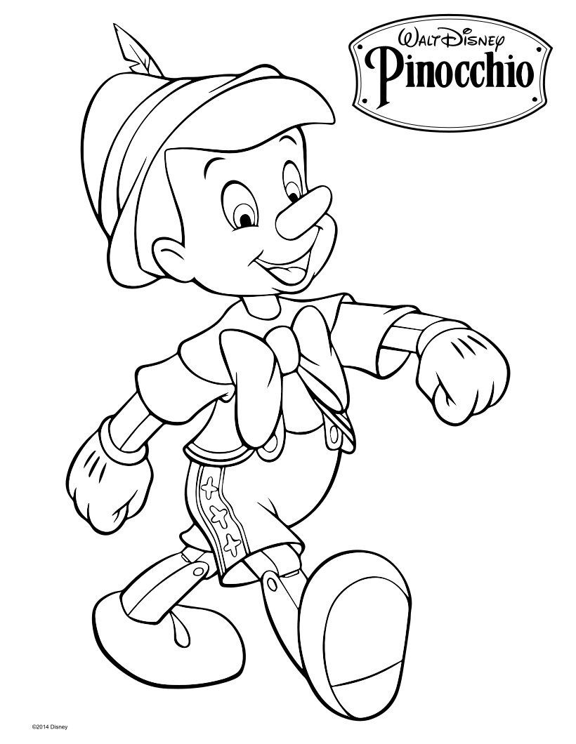 Coloriage Geppetto fabrique Pinocchio - Disney à imprimer