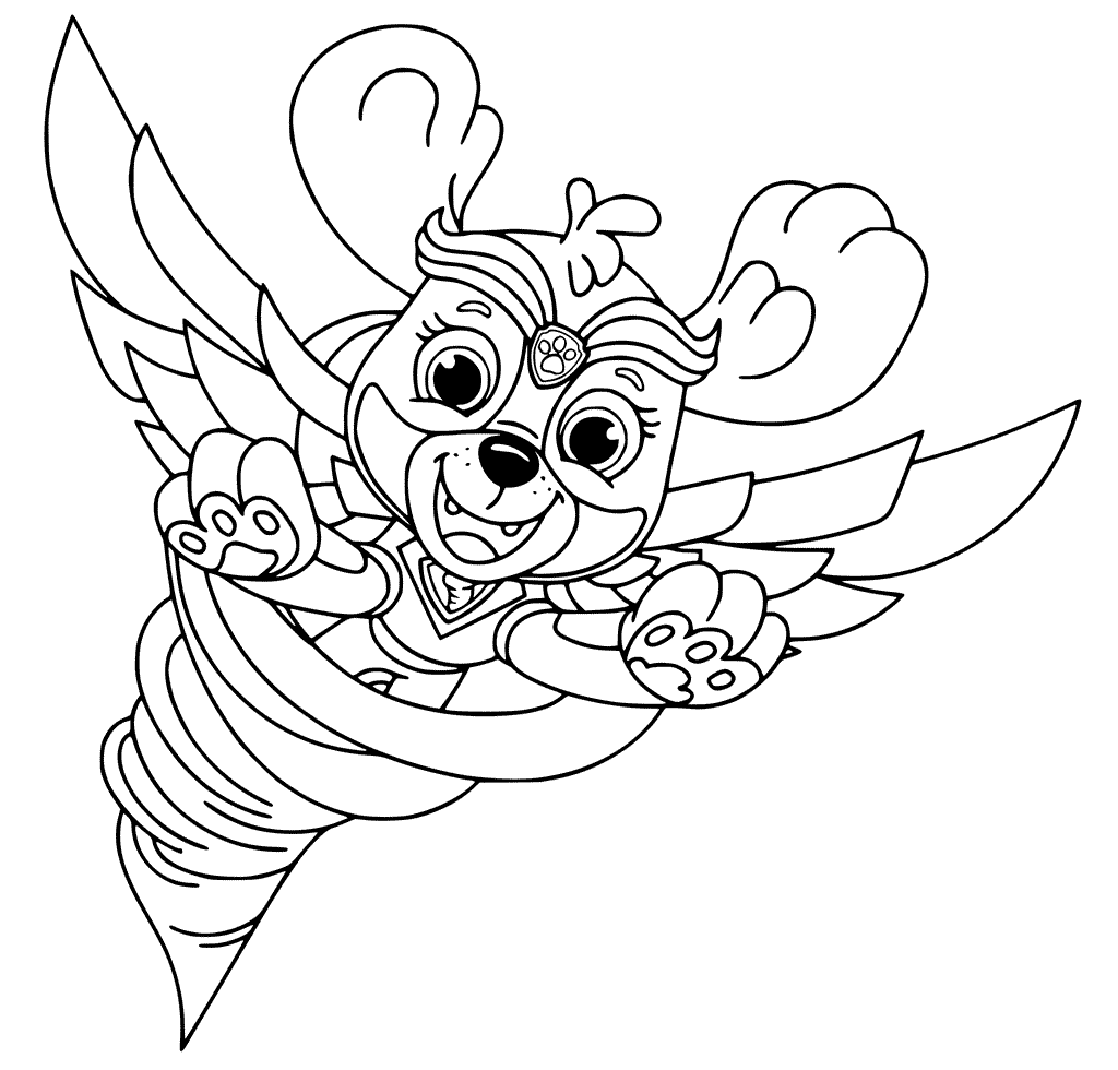 Coloriage Skye Vole Super Patrouille - Pat patrouille à imprimer