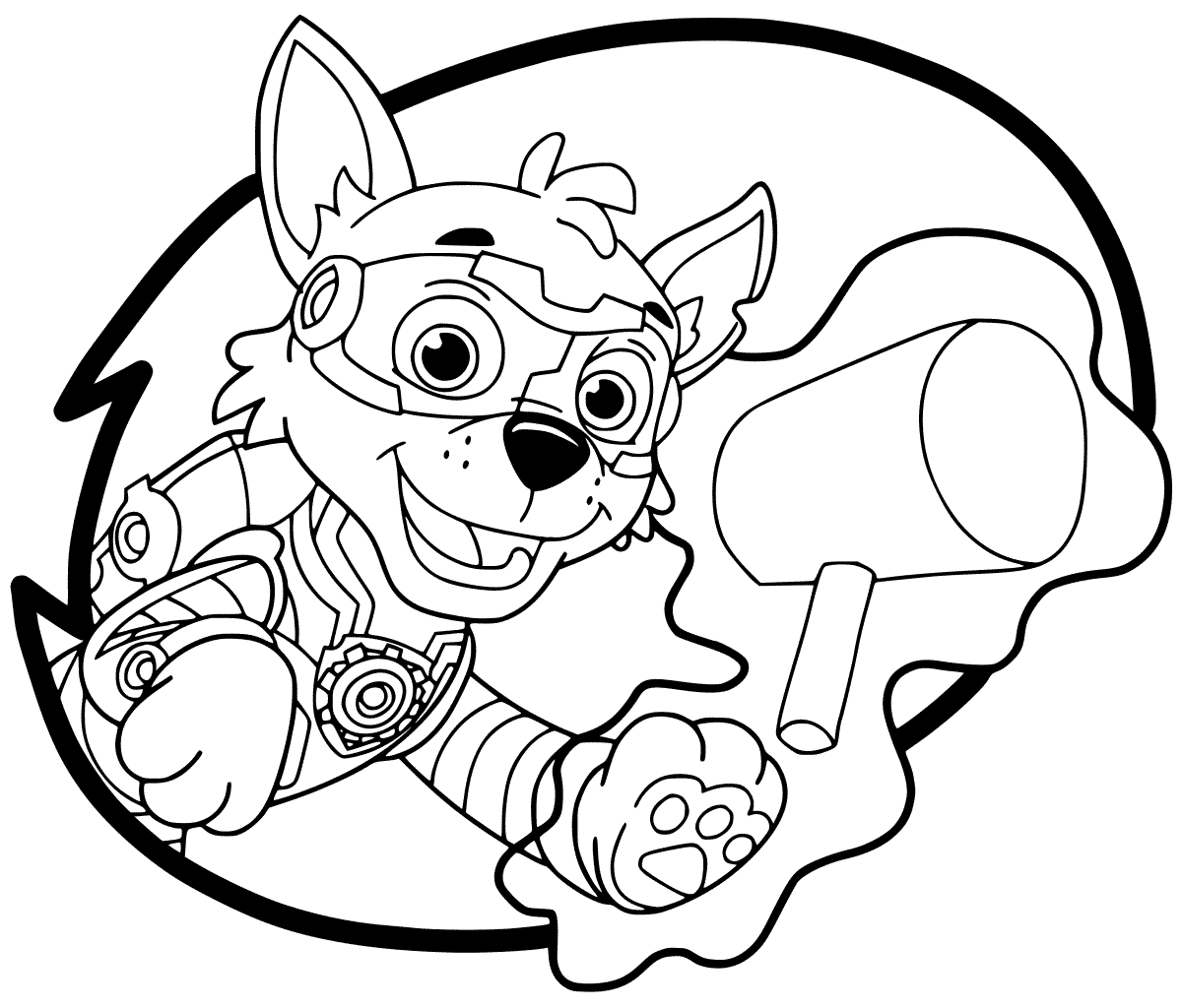 Coloriage Mighty Pups Rocky - Pat patrouille à imprimer