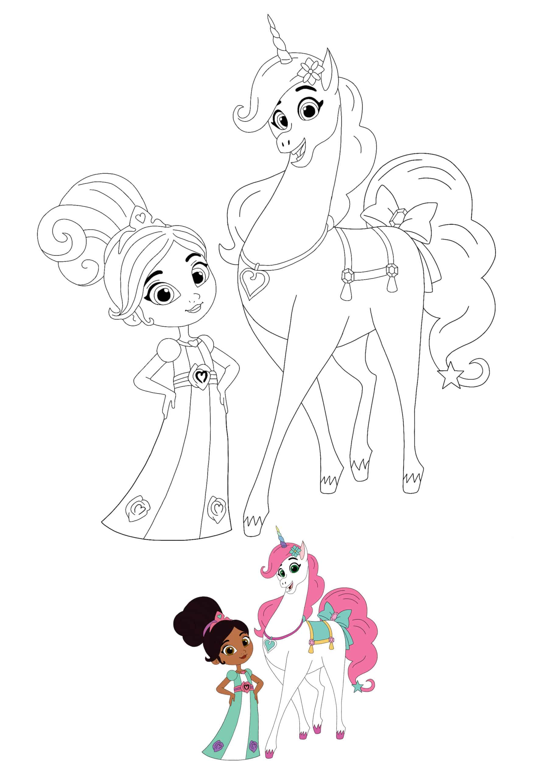 Coloriage Nella Princesse Chevalière - Princesse à imprimer