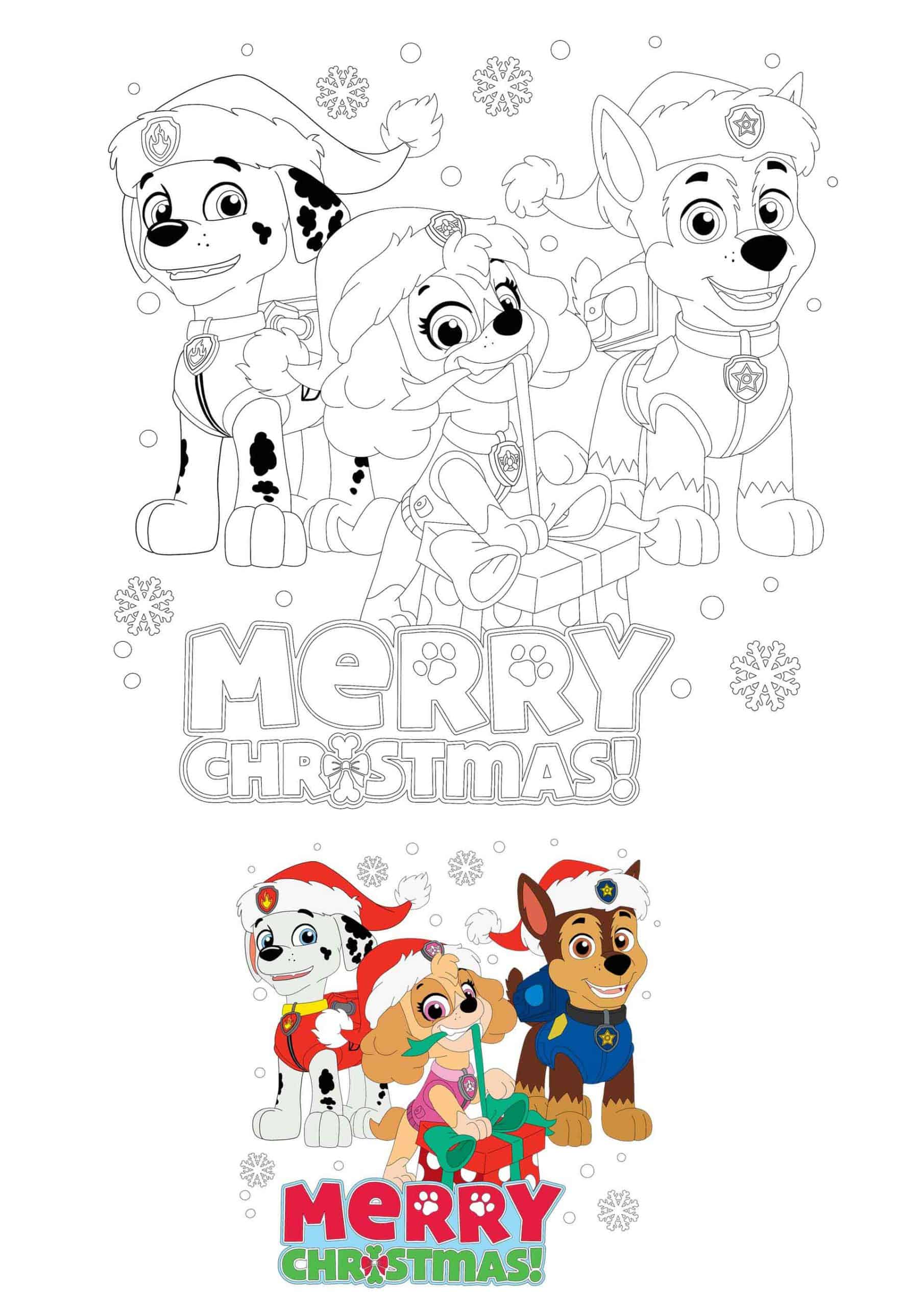 Coloriage Pat patrouille noel