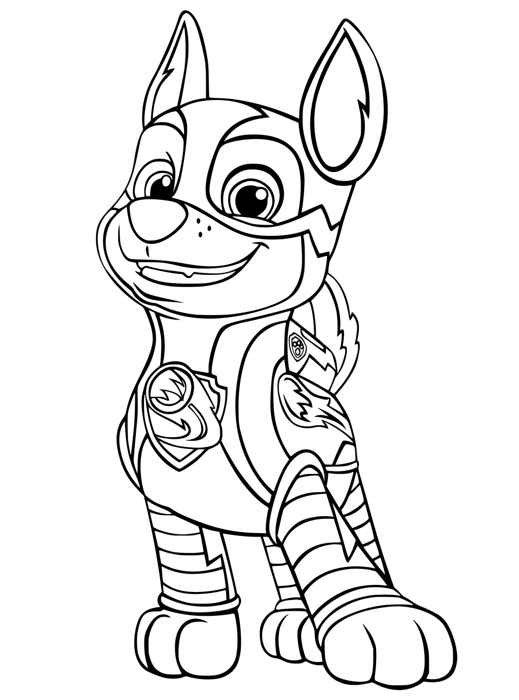 Coloriage Pat Patrouille Mighty Pups Chase - Pat patrouille à imprimer
