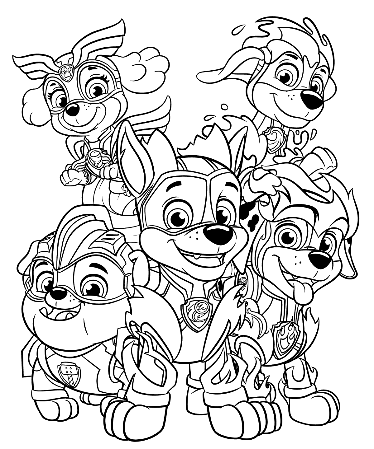 Coloriage Pat Patrouille Mighty Pups - Pat patrouille à imprimer