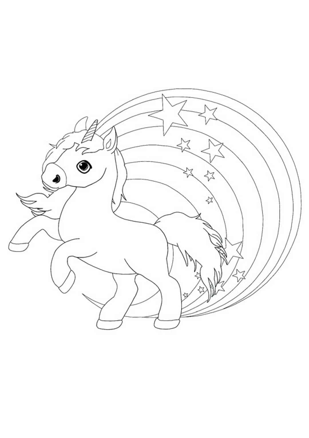 Coloriage Petit Licorne Mignon Arc En Ciel - Licorne à imprimer