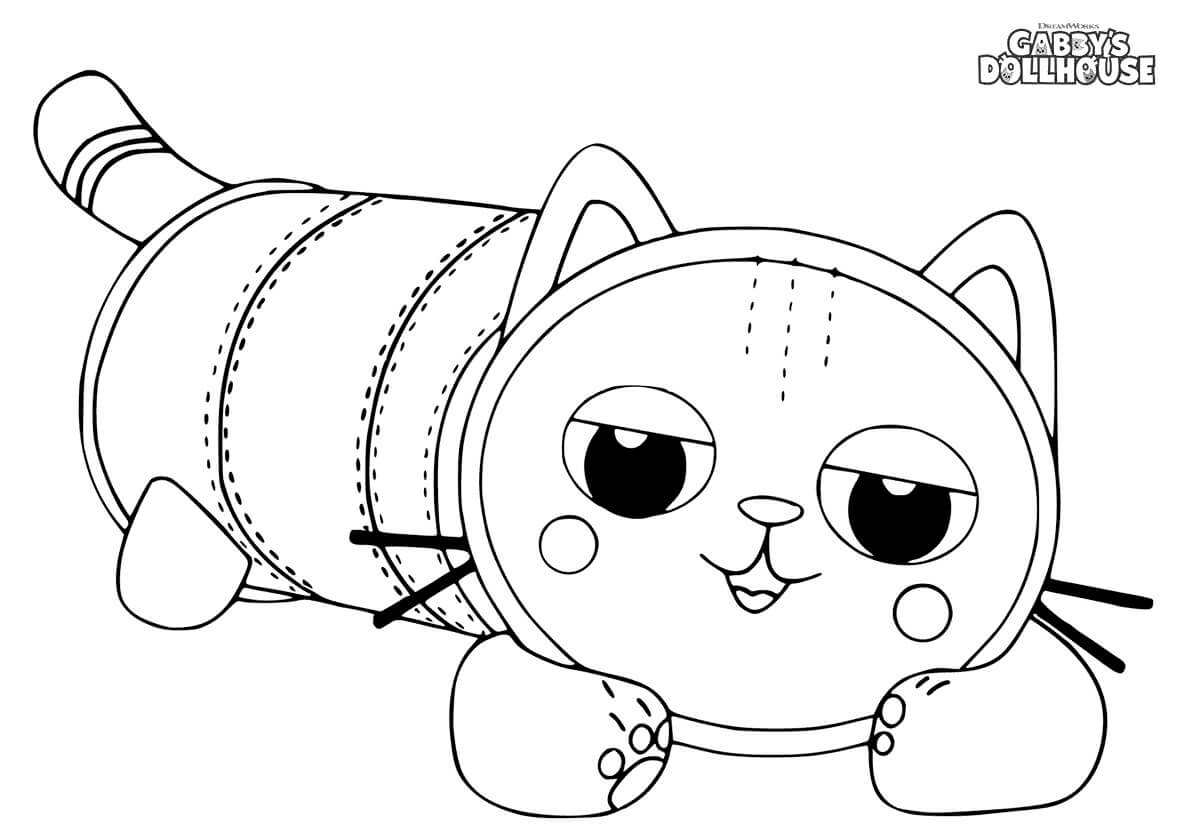 Coloriage Pillow Cat Gabbys Dollhouse - Gabby chat à imprimer