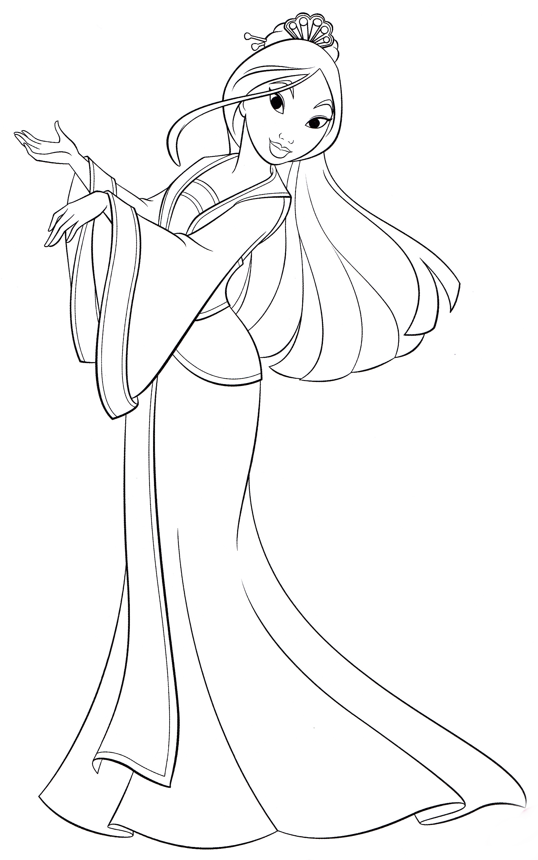 Coloriage Princesse Disney Mulan Légende Chinoise De Fa Mulan - Princesse à imprimer