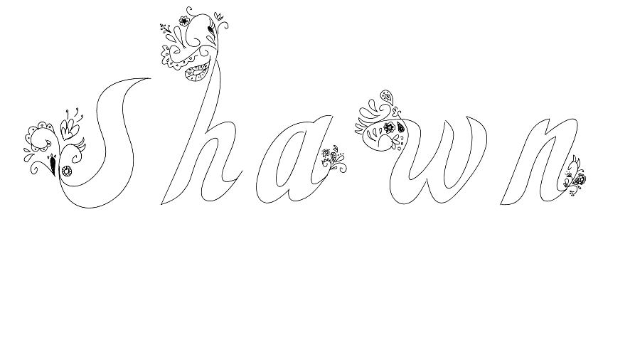 Coloriage Shawn - Prénom à imprimer