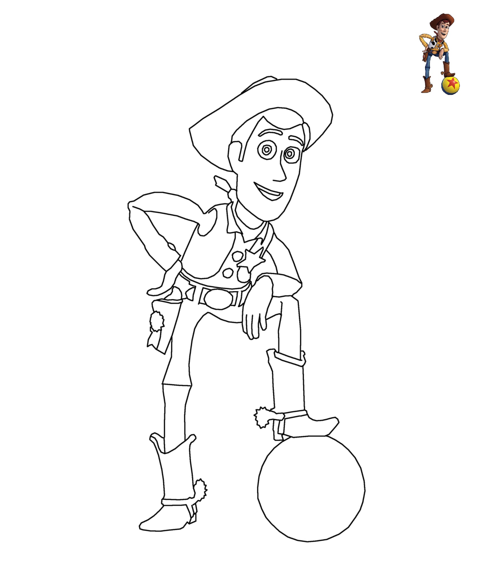 Coloriage Shérif Woody Toy Story Disney - Disney à imprimer
