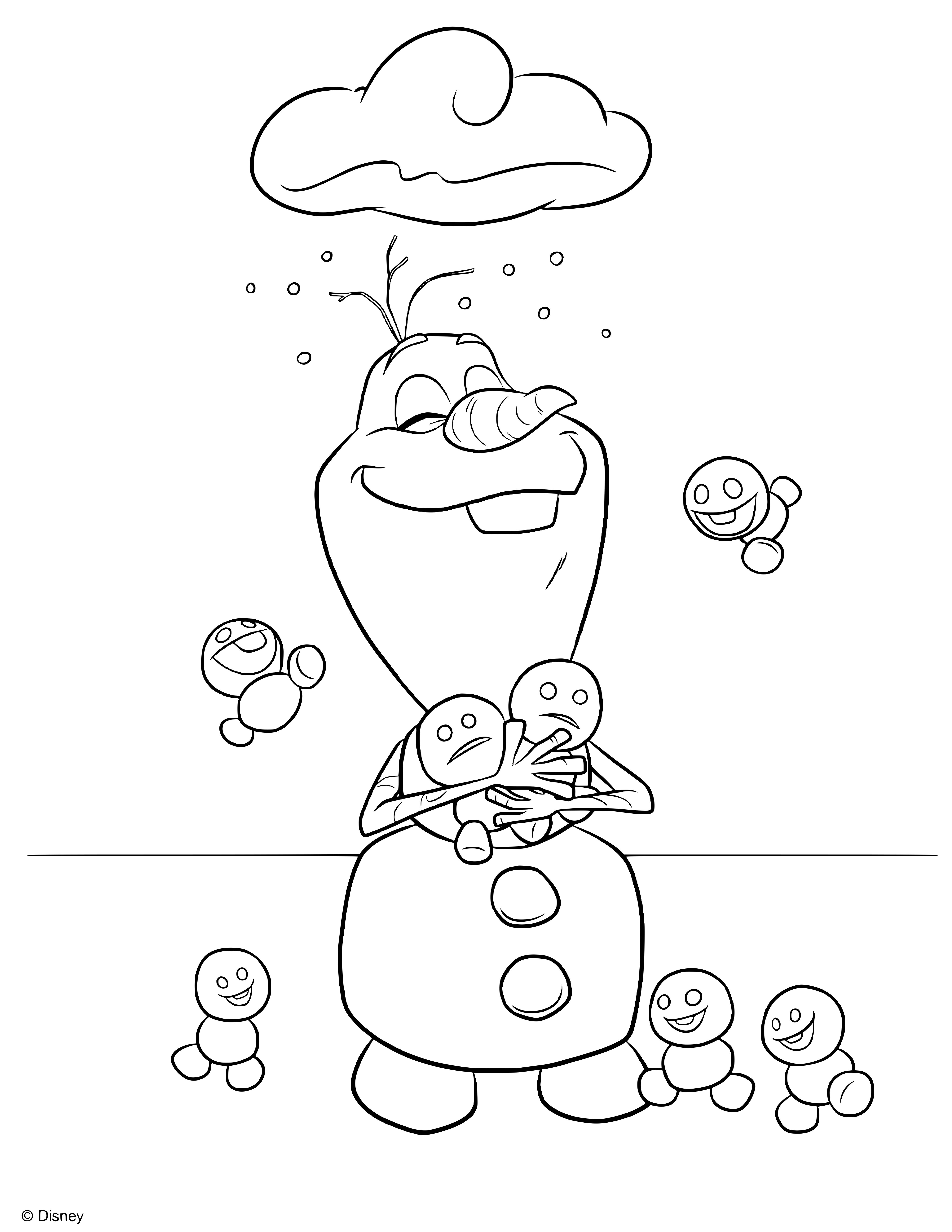 Coloriage Snowgies Petits Bonhommes De Neige Par Elsa - La Reine des neiges à imprimer