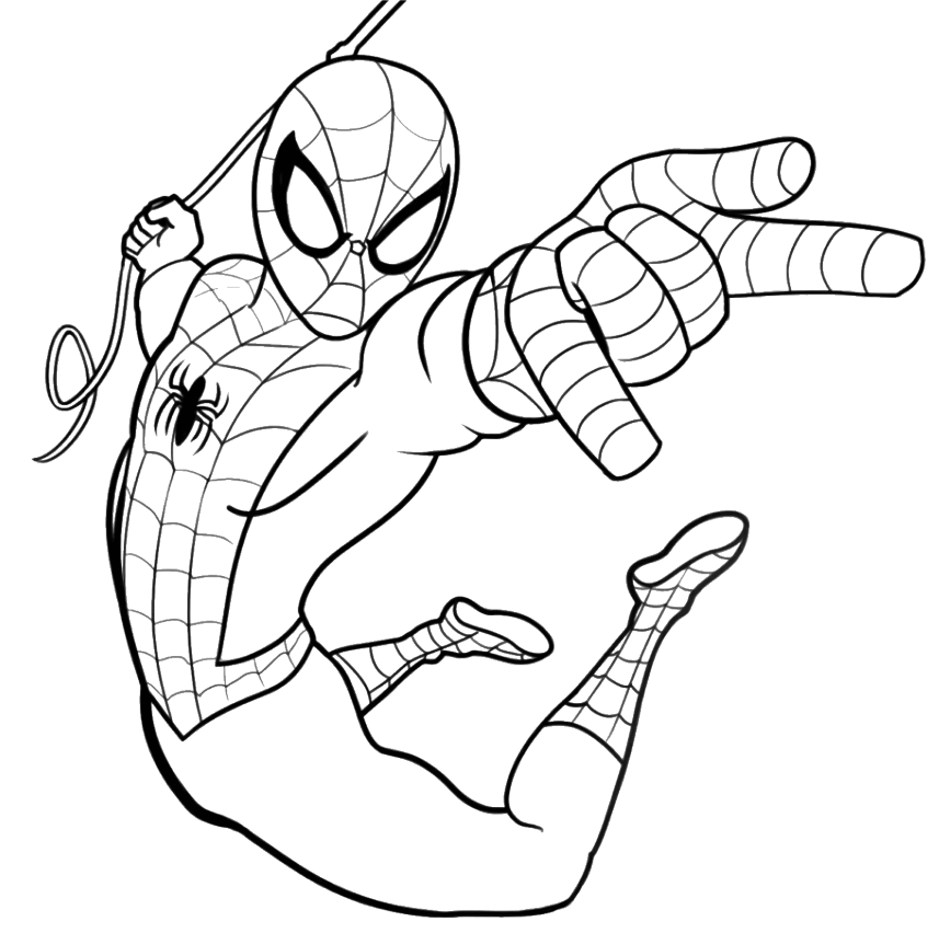 Coloriage Spider-Man Loin de Chez Lui - Spider-Man à imprimer