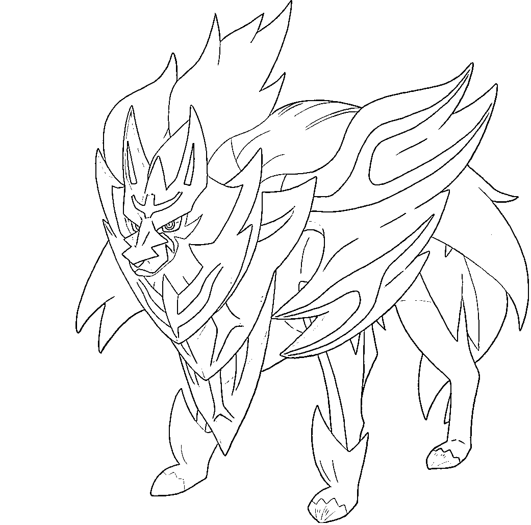 Coloriage Zamazenta Shield Bright Pokemon Legendary - Pokémon à imprimer