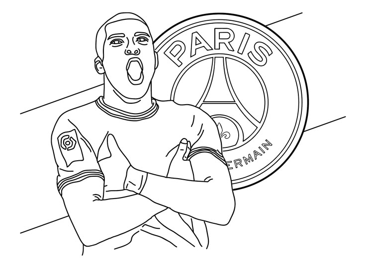 Coloriage Mbappé
