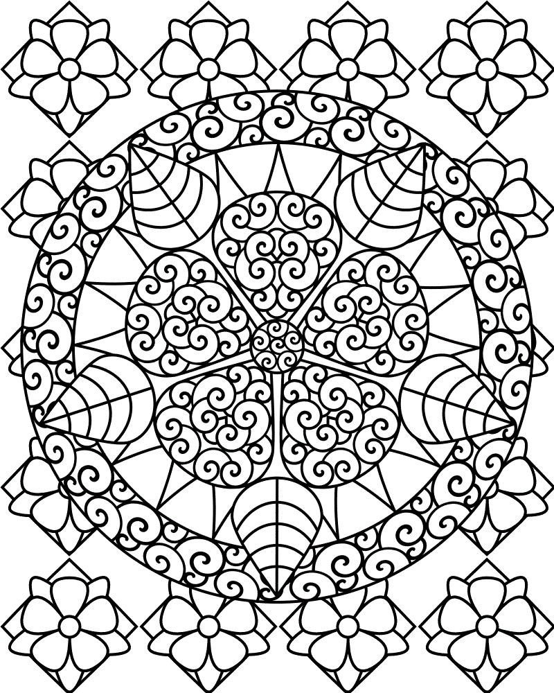 Coloriage Spirales et arabesques pour bien-être - Art therapie à imprimer