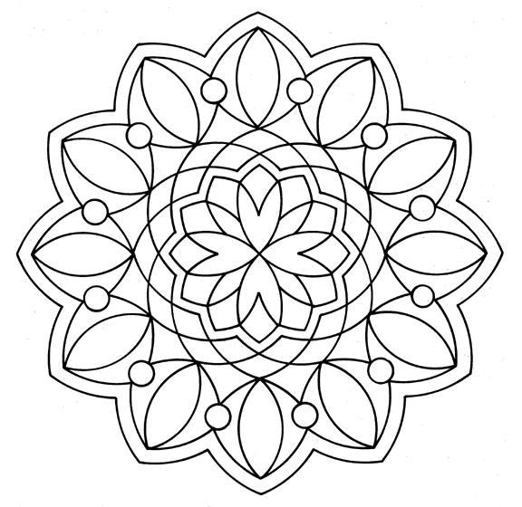 Coloriage Formes organiques sereines pour détente - Art therapie à imprimer